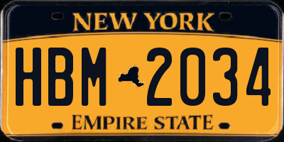 NY license plate HBM2034