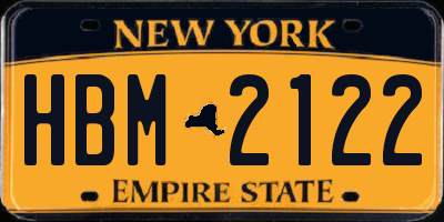 NY license plate HBM2122