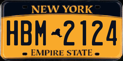 NY license plate HBM2124