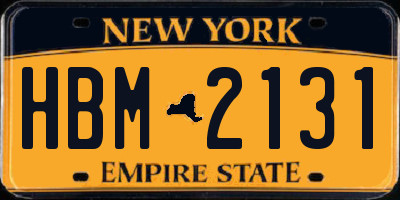 NY license plate HBM2131