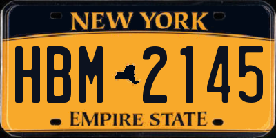 NY license plate HBM2145