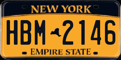 NY license plate HBM2146
