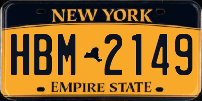 NY license plate HBM2149
