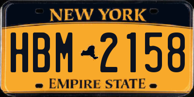 NY license plate HBM2158