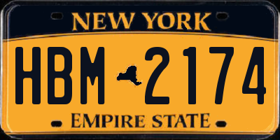 NY license plate HBM2174