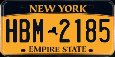 NY license plate HBM2185
