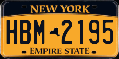 NY license plate HBM2195