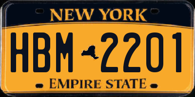 NY license plate HBM2201