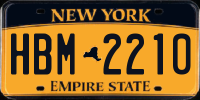NY license plate HBM2210