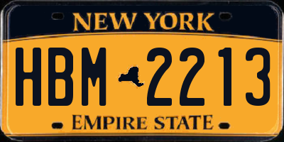 NY license plate HBM2213