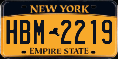 NY license plate HBM2219
