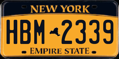 NY license plate HBM2339