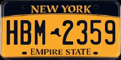 NY license plate HBM2359