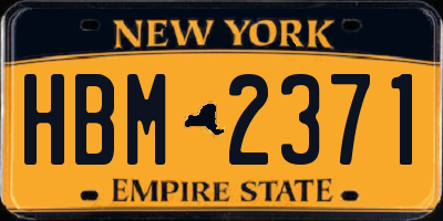 NY license plate HBM2371