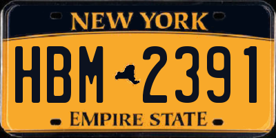 NY license plate HBM2391