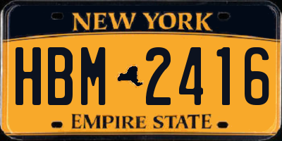 NY license plate HBM2416