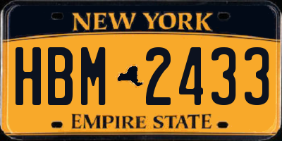 NY license plate HBM2433