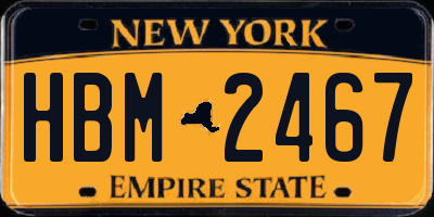 NY license plate HBM2467