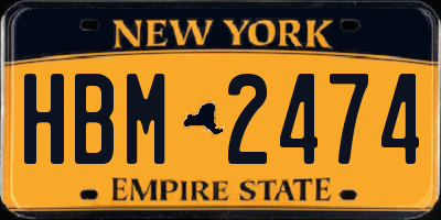 NY license plate HBM2474