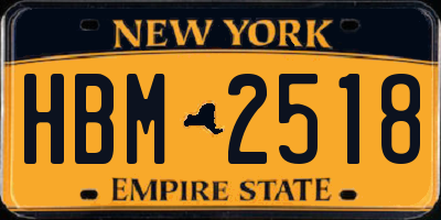 NY license plate HBM2518