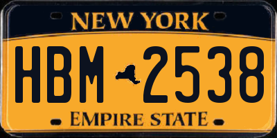 NY license plate HBM2538