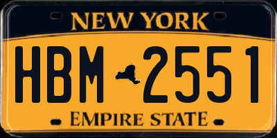 NY license plate HBM2551