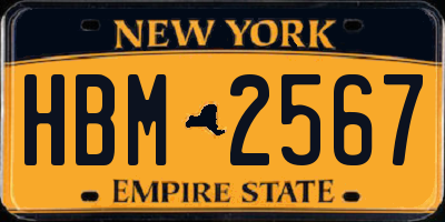 NY license plate HBM2567