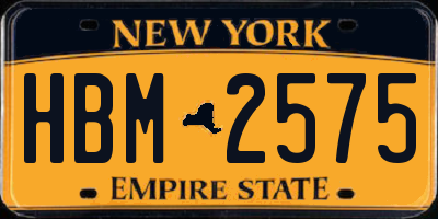 NY license plate HBM2575