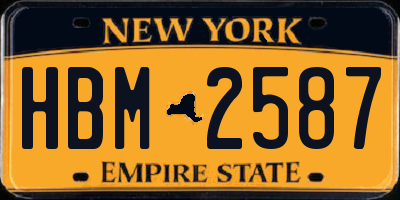 NY license plate HBM2587