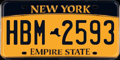 NY license plate HBM2593