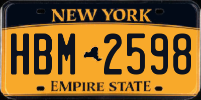 NY license plate HBM2598