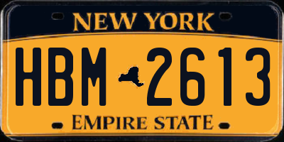 NY license plate HBM2613
