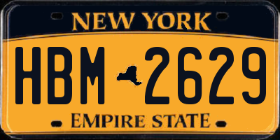 NY license plate HBM2629