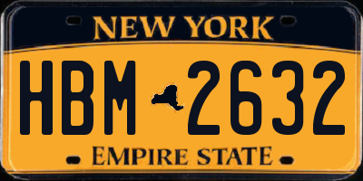 NY license plate HBM2632
