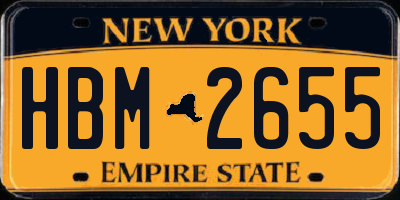 NY license plate HBM2655