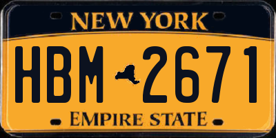 NY license plate HBM2671