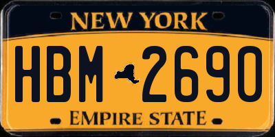 NY license plate HBM2690