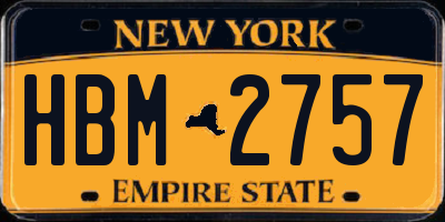 NY license plate HBM2757