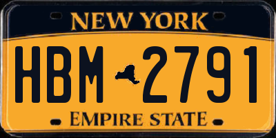 NY license plate HBM2791