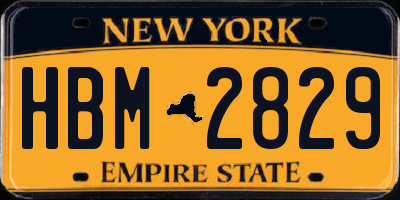 NY license plate HBM2829