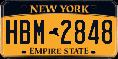 NY license plate HBM2848