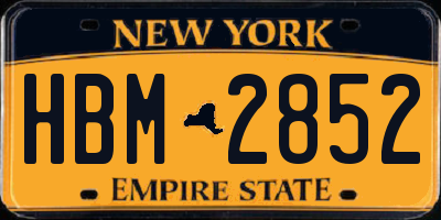 NY license plate HBM2852