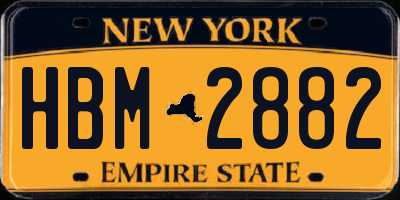 NY license plate HBM2882