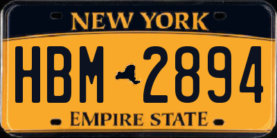 NY license plate HBM2894