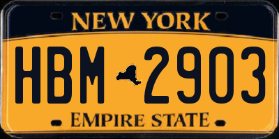 NY license plate HBM2903