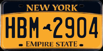 NY license plate HBM2904