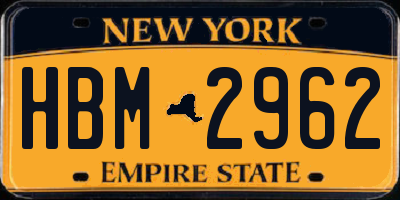 NY license plate HBM2962