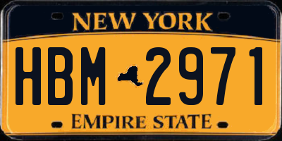 NY license plate HBM2971
