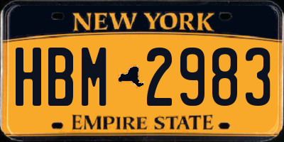 NY license plate HBM2983
