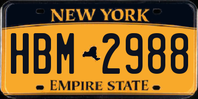 NY license plate HBM2988